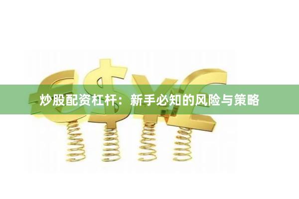 炒股配资杠杆:新手必知的风险与策略
